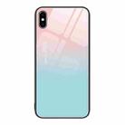 For iPhone XS Max Colorful Painted Glass Phone Case(Blue Sky) - 1