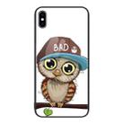 For iPhone XS Max Colorful Painted Glass Phone Case(Owl) - 1
