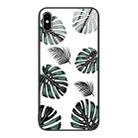 For iPhone XS Max Colorful Painted Glass Phone Case(Banana Leaf) - 1