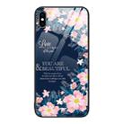 For iPhone XS Max Colorful Painted Glass Phone Case(Flower) - 1