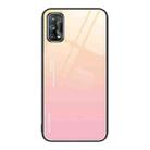 For Realme 7 Gradient Color Glass Case(Yellow Pink) - 1