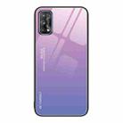 For Realme 7 Gradient Color Glass Case(Pink Purple) - 1