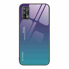 For Realme 7 Gradient Color Glass Case(Aurora Blue) - 1