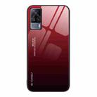 For vivo S9e Gradient Color Glass Case(Red Black) - 1