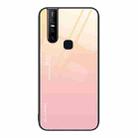 For vivo V15 Gradient Color Glass Case(Yellow Pink) - 1