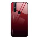 For vivo V15 Gradient Color Glass Case(Red Black) - 1