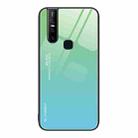 For vivo V15 Gradient Color Glass Case(Green Cyan) - 1