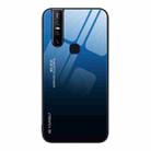 For vivo V15 Gradient Color Glass Case(Blue Black) - 1