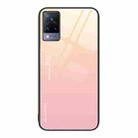 For vivo V21 Gradient Color Glass Case(Yellow Pink) - 1