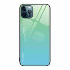 For iPhone 12 Pro Max Gradient Color Glass Case(Green Cyan) - 1