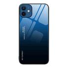 For iPhone 12 Gradient Color Glass Case(Blue Black) - 1