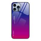 For iPhone 13 Pro Max Gradient Color Glass Case (Purple Red) - 1