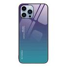 For iPhone 13 Pro Gradient Color Glass Case (Aurora Blue) - 1