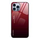 For iPhone 13 Pro Gradient Color Glass Case (Red Black) - 1
