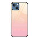 For iPhone 13 Gradient Color Glass Case(Yellow Pink) - 1