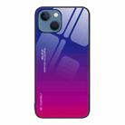 For iPhone 13 Gradient Color Glass Case(Purple Red) - 1