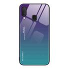 For Samsung Galaxy A20e Gradient Color Glass Case(Aurora Blue) - 1