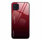 For Samsung Galaxy M32 Gradient Color Glass Case(Red Black) - 1