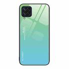 For Samsung Galaxy M32 Gradient Color Glass Case(Green Cyan) - 1