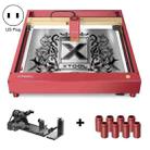 XTOOL D1 Pro-10W High Accuracy DIY Laser Engraving & Cutting Machine + Rotary Attachment + Raiser Kit, Plug Type:US Plug(Golden Red) - 1