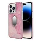 For iPhone 14 Pro Max Diamond Ring Holder Phone Case (Pink) - 1