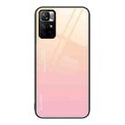 For Xiaomi Redmi Note 11 5G/Poco M4 Pro Gradient Color Glass Case(Yellow Pink) - 1