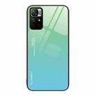 For Xiaomi Redmi Note 11 5G/Poco M4 Pro Gradient Color Glass Case(Green Cyan) - 1