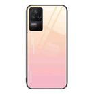 For Xiaomi Redmi K40S Gradient Color Glass Case(Yellow Pink) - 1