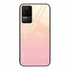 For Xiaomi Redmi K50 Pro Gradient Color Glass Case(Yellow Pink) - 1