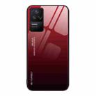 For Xiaomi Redmi K50 Gradient Color Glass Case(Red Black) - 1