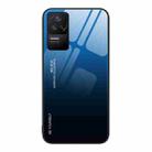 For Xiaomi Redmi K50 Gradient Color Glass Case(Blue Black) - 1