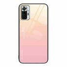 For Xiaomi Redmi Note 10 Pro 4G Global Gradient Color Glass Case(Yellow Pink) - 1