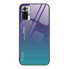 For Xiaomi Redmi Note 10 Pro 4G Global Gradient Color Glass Case(Aurora Blue) - 1