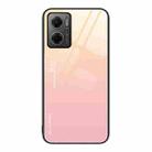 For Xiaomi Redmi Note 11E Gradient Color Glass Case(Yellow Pink) - 1