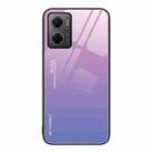 For Xiaomi Redmi Note 11E Gradient Color Glass Case(Pink Purple) - 1