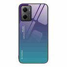 For Xiaomi Redmi Note 11E Gradient Color Glass Case(Aurora Blue) - 1