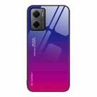 For Xiaomi Redmi Note 11E Gradient Color Glass Case(Purple Red) - 1