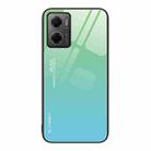 For Xiaomi Redmi Note 11E Gradient Color Glass Case(Green Cyan) - 1