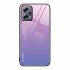 For Xiaomi Redmi Note 11T Pro Gradient Color Glass Case(Pink Purple) - 1