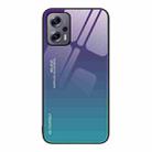 For Xiaomi Redmi Note 11T Pro Gradient Color Glass Case(Aurora Blue) - 1