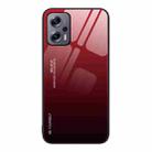 For Xiaomi Redmi Note 11T Pro Gradient Color Glass Case(Red Black) - 1