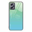 For Xiaomi Redmi Note 11T Pro Gradient Color Glass Case(Green Cyan) - 1