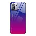 For Xiaomi Mi 11 Pro Gradient Color Glass Case(Purple Red) - 1