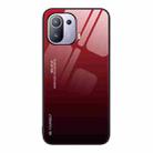 For Xiaomi Mi 11 Pro Gradient Color Glass Case(Red Black) - 1