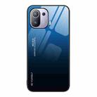 For Xiaomi Mi 11 Pro Gradient Color Glass Case(Blue Black) - 1