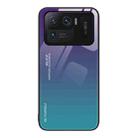 For Xiaomi Mi 11 Ultra Gradient Color Glass Case(Aurora Blue) - 1