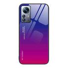 For Xiaomi 12 Pro Gradient Color Glass Case(Purple Red) - 1