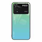 For Xiaomi Poco M4 Pro 4G Gradient Color Glass Case(Green Cyan) - 1