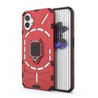 For Nothing Phone 1 PC + TPU Shockproof Protective Phone Case with Magnetic Ring Holder(Red) - 1