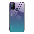For OnePlus Nord N100 Gradient Color Glass Case(Aurora Blue) - 1
